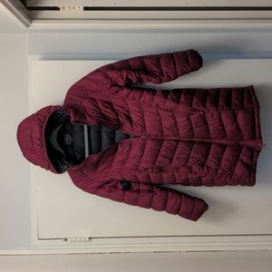 L.L. Bean kids' down filled coat, size L/14-16, Dark Mulberry